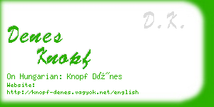 denes knopf business card